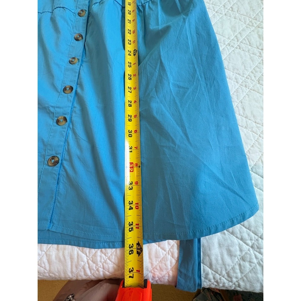 NWT Olivia James Womens Blue Belt Flap Pocket Utility Chic Mini Dress Size Large - Picture 15 of 16